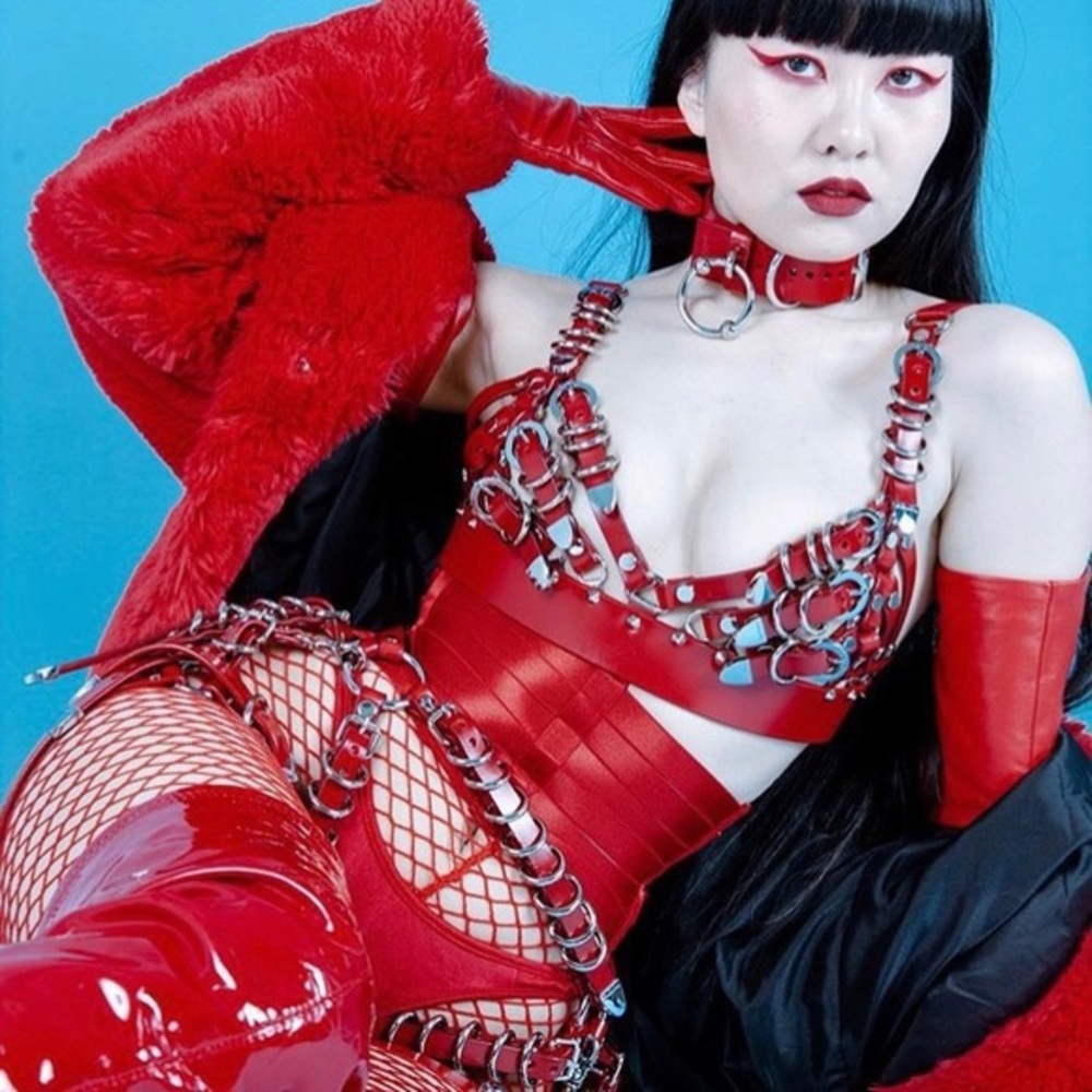 ISO Creepyyeha Red Harness Bra